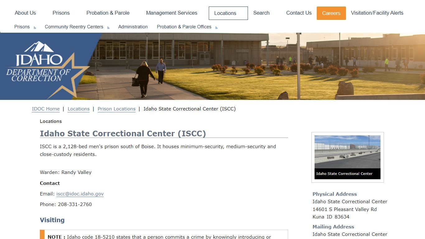 Idaho State Correctional Center (ISCC) - Idaho Department of Correction