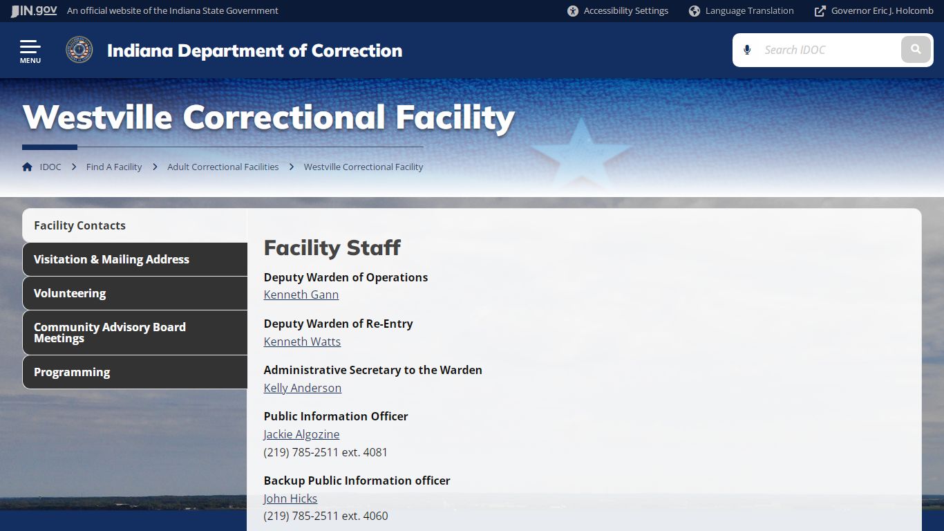 Westville Correctional Facility - IDOC